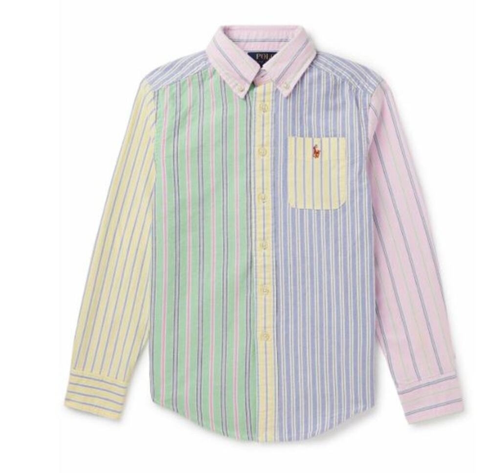 Polo Ralph Lauren Boys Classic Fit Striped Oxford Fancy Stripe Fun Shirt 8